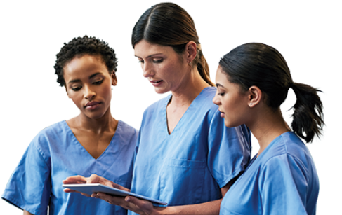 Nurses viewing tablet
