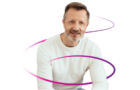 Man wearing white sweater