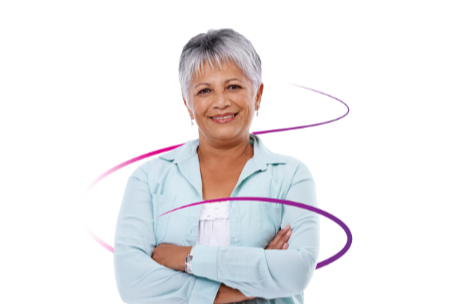 Woman smiling with crossed arms