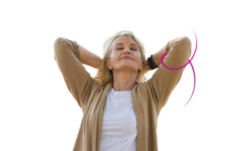 Woman stretching arms