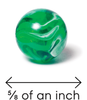 A marble representing the size of tophi